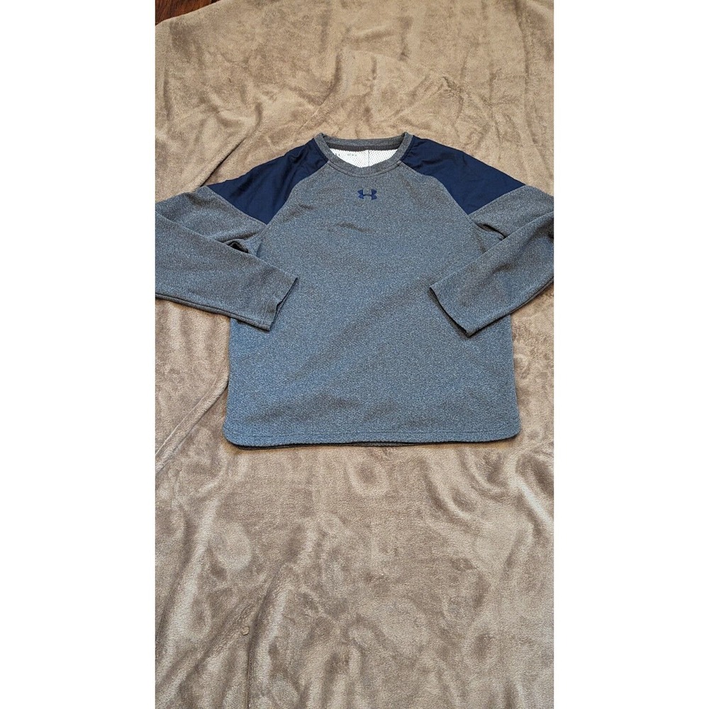 Under Armour CTG Baseball Training Pullover Sweatshirt Men M Gray Navy Blue